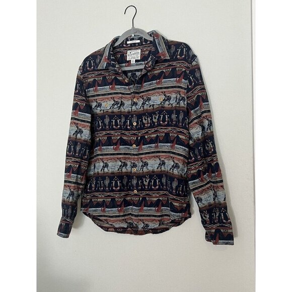 Lucky Brand Men’s Button Down Shirt Size Medium Western Desert Multicolor - Picture 1 of 16